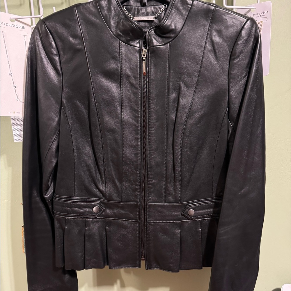 White House black market leather jacket xs